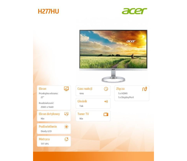 Acer H277HUSMIPUZ srebrny - 305839 - zdjęcie 2